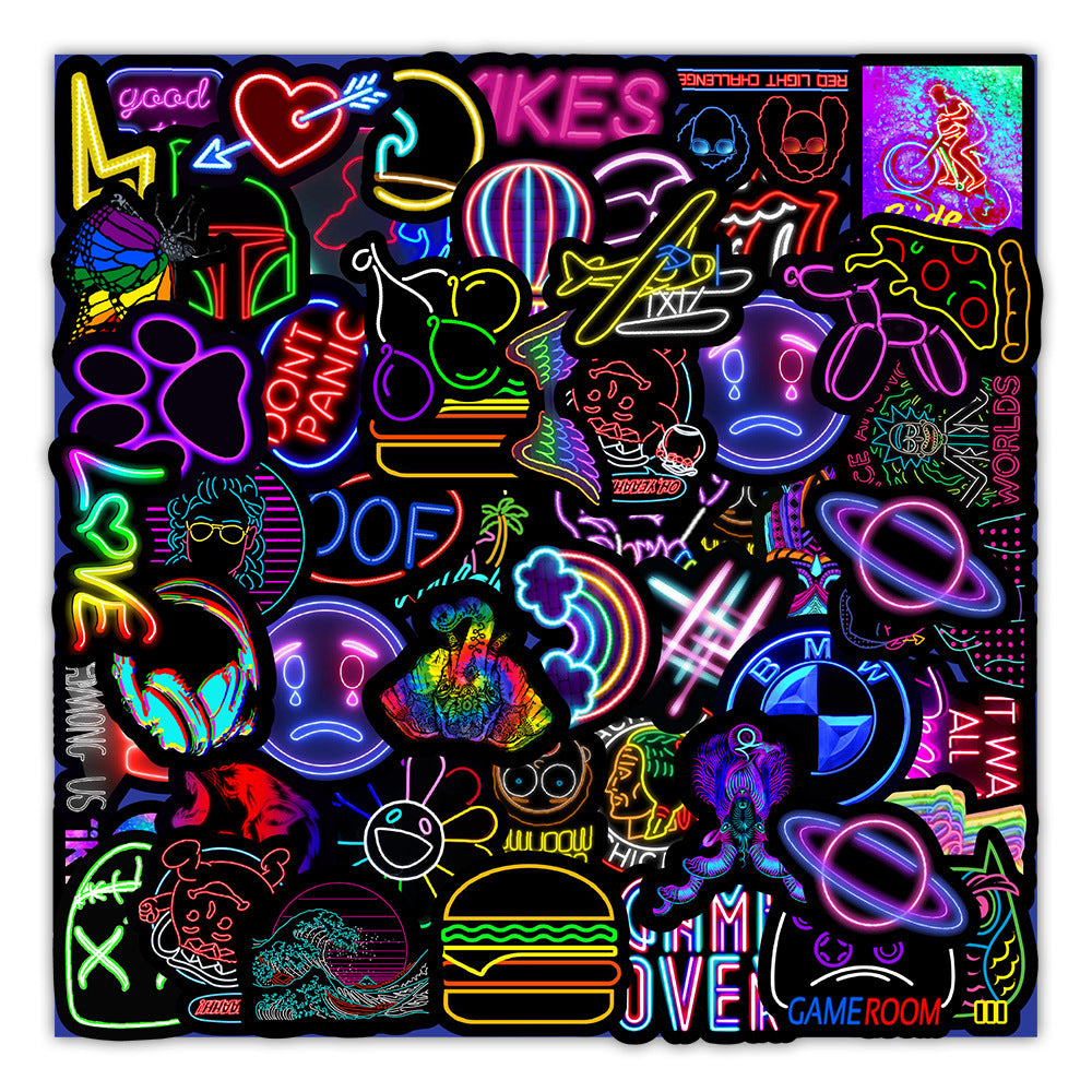 50 neue Neon Aufkleber Auto Dekoration Sticker
